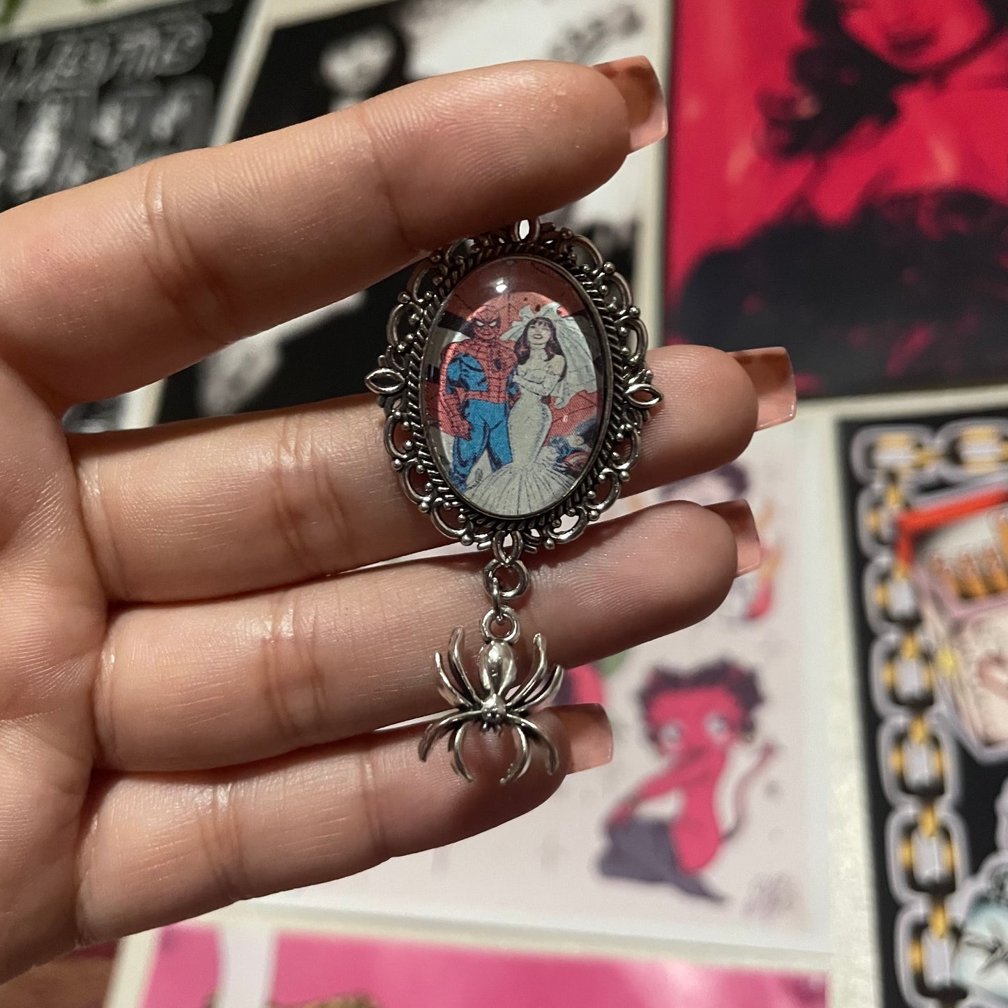 Spiderman Wedding Pendant Pin