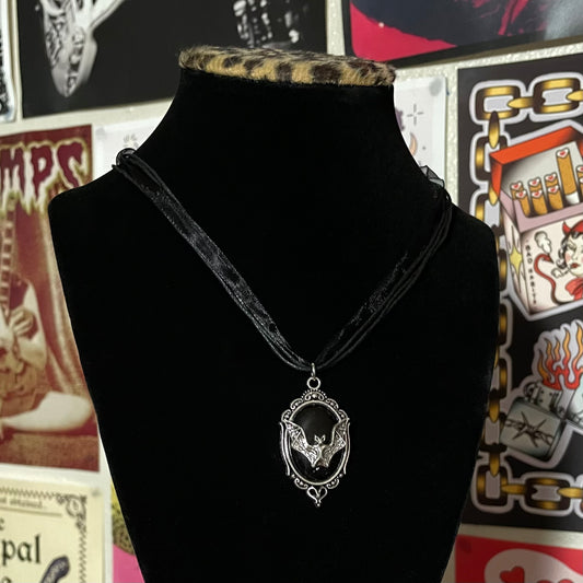 Black Bat Lace Necklace
