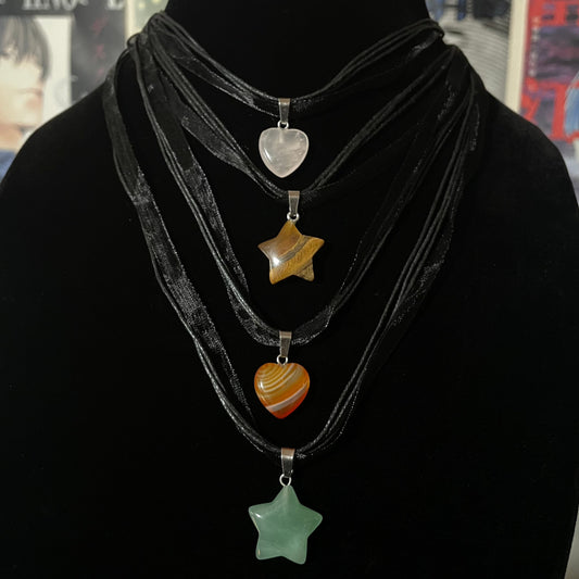 Crystal Ribbon Necklaces