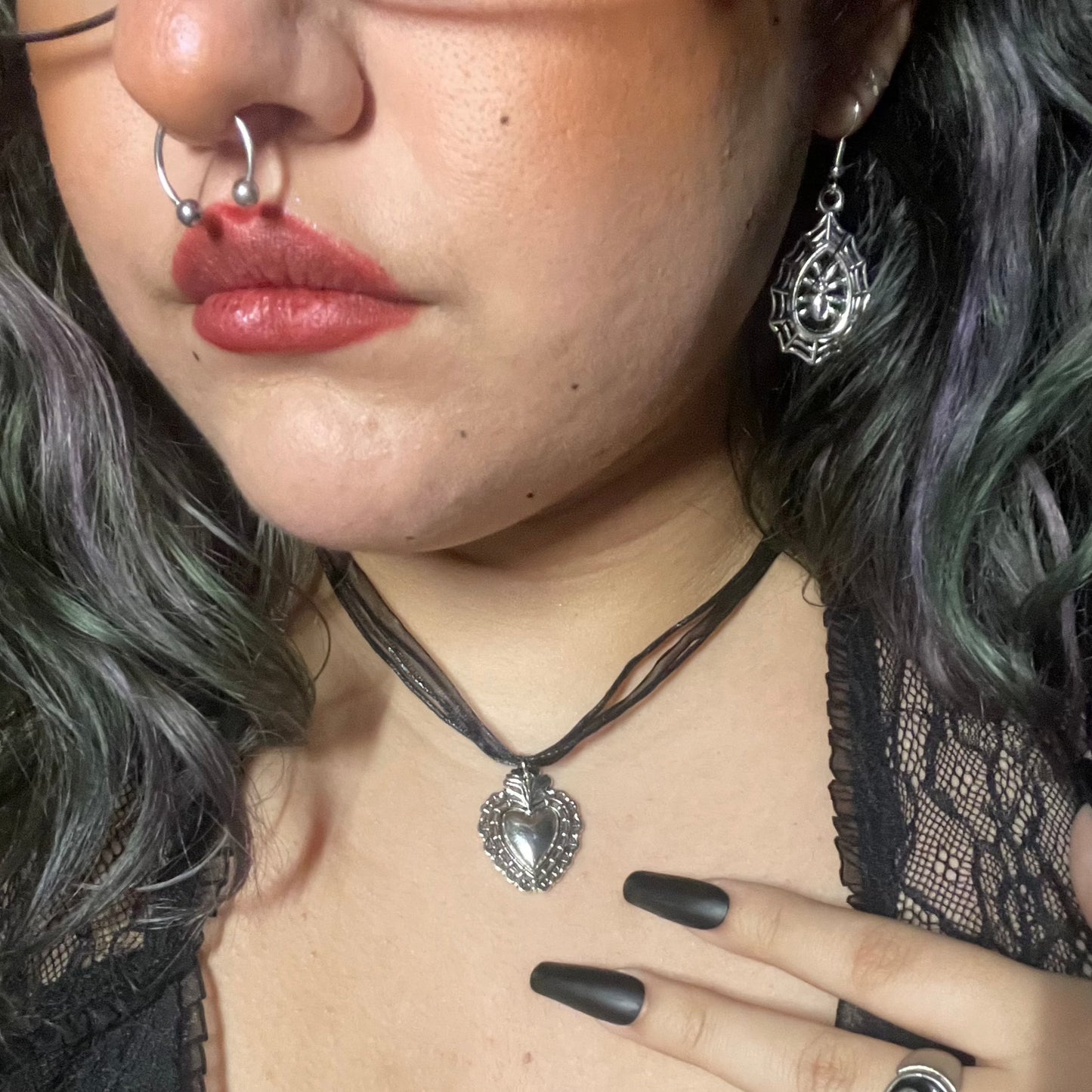 Sacred Heart Ribbon Necklaces