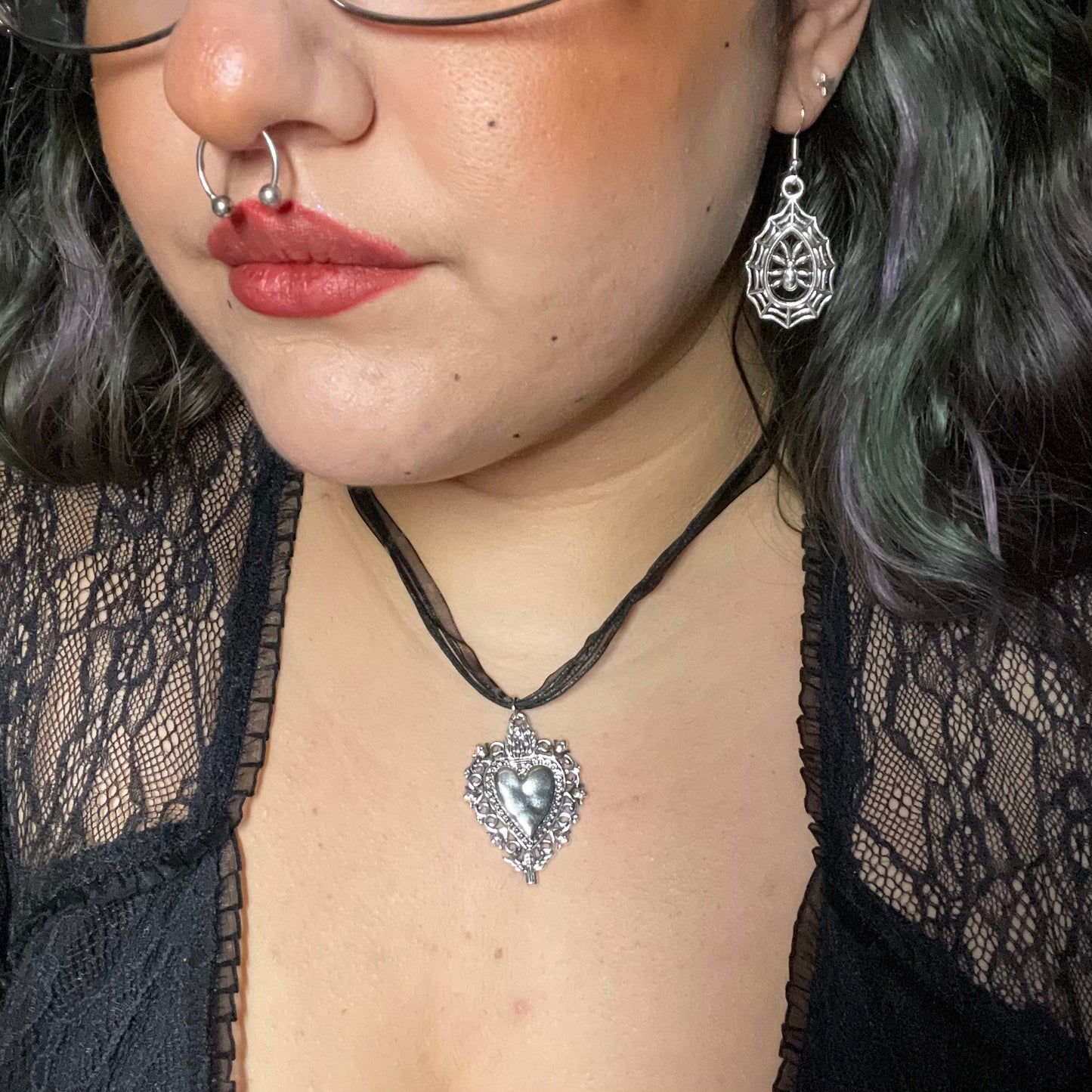 Sacred Heart Ribbon Necklaces