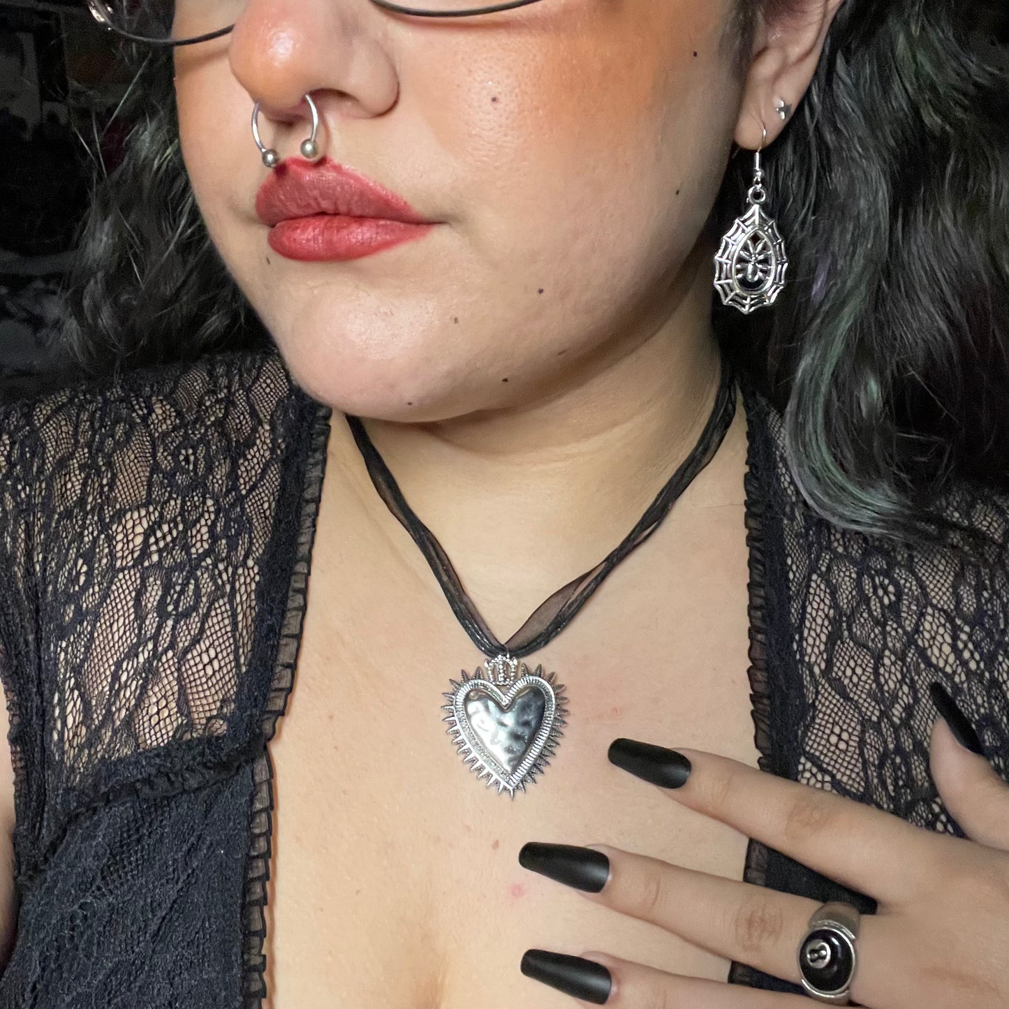 Sacred Heart Ribbon Necklaces