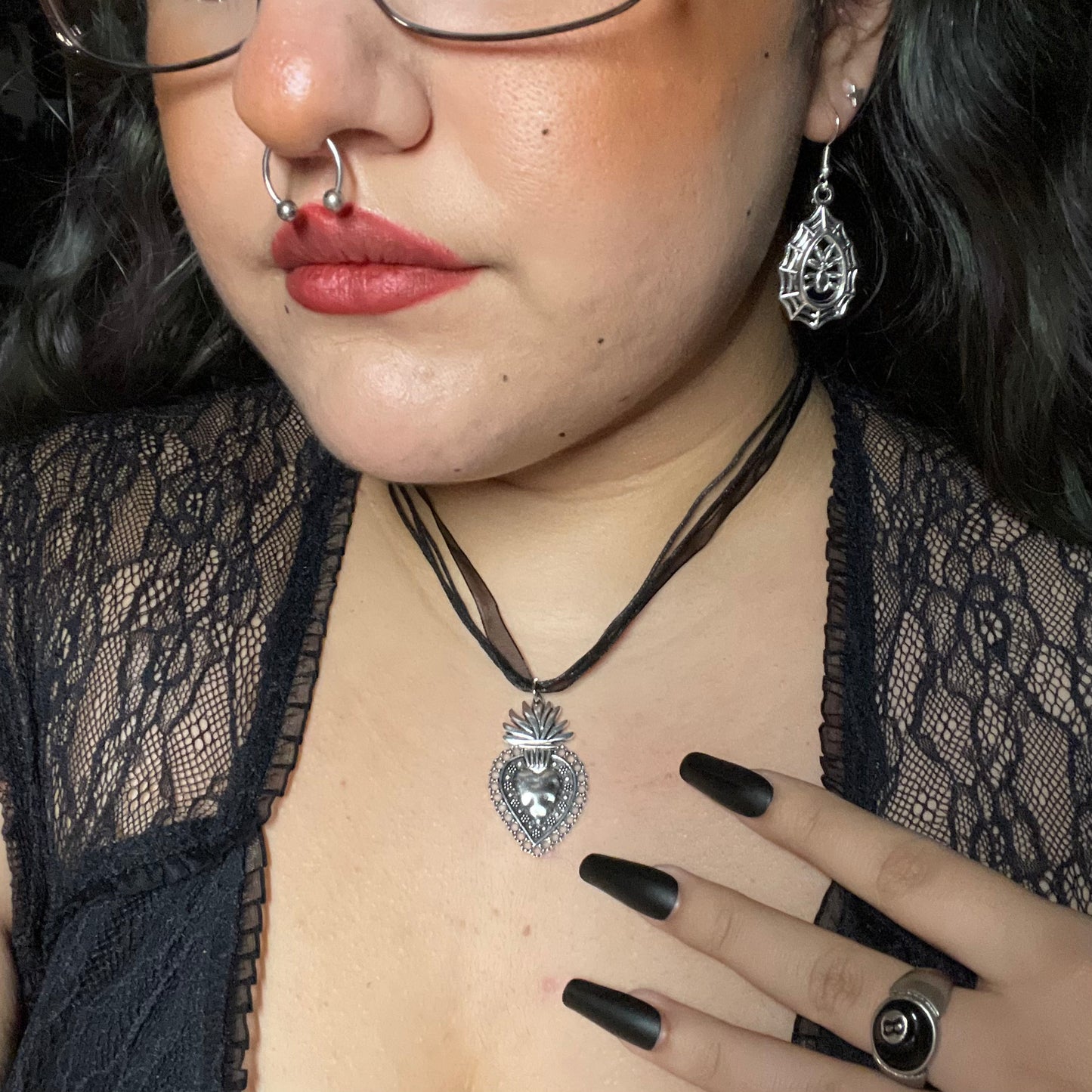 Sacred Heart Ribbon Necklaces