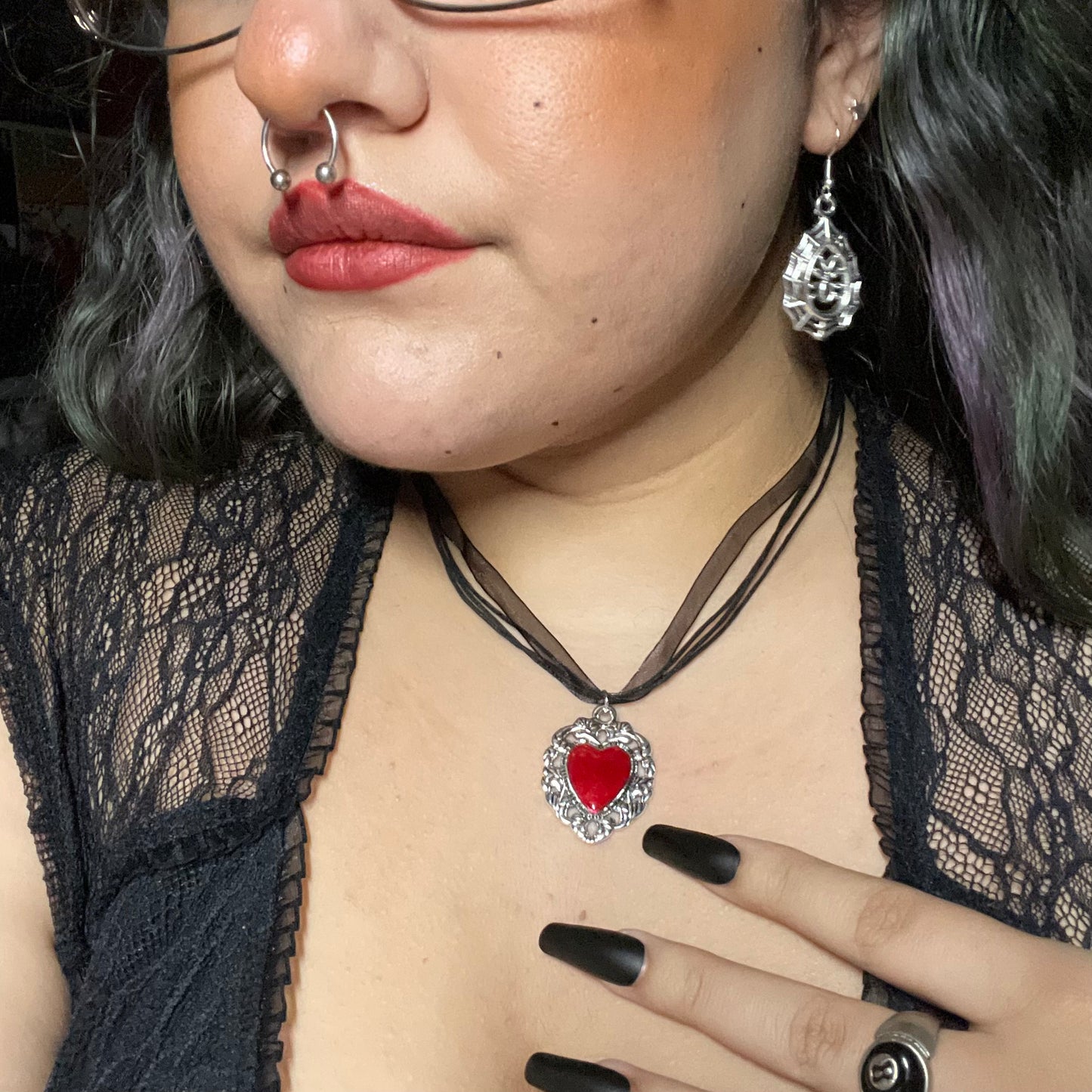 Sacred Heart Ribbon Necklaces