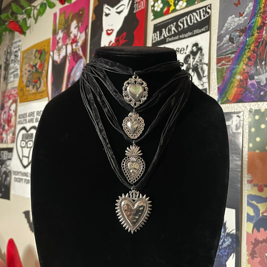 Sacred Heart Ribbon Necklaces