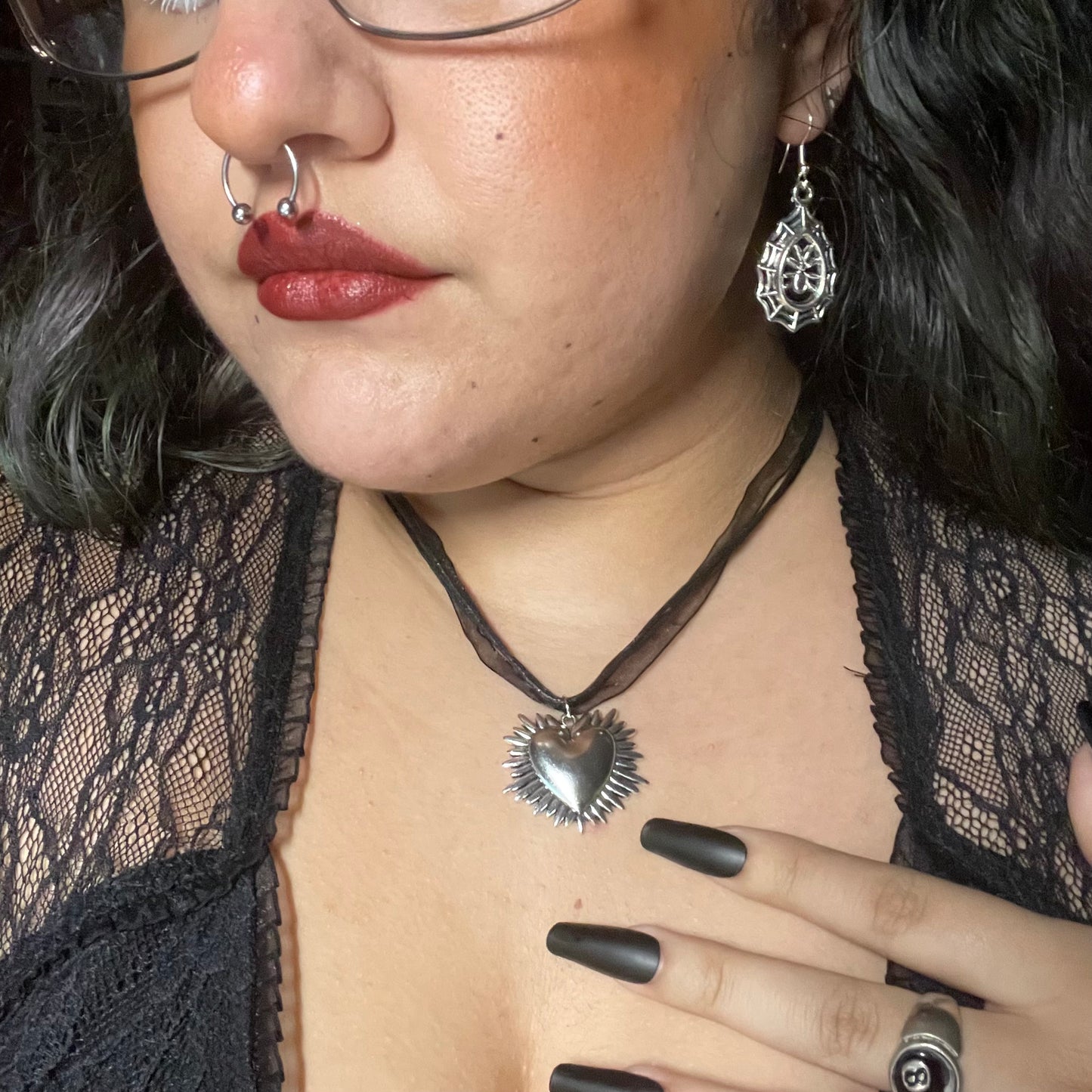 Sacred Heart Ribbon Necklaces