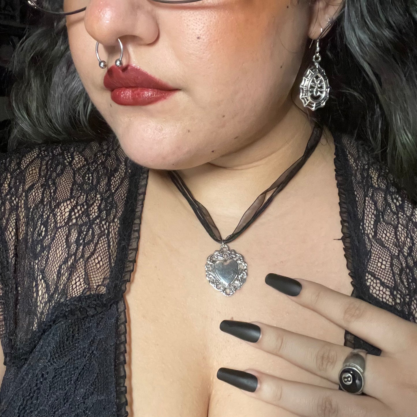 Sacred Heart Ribbon Necklaces