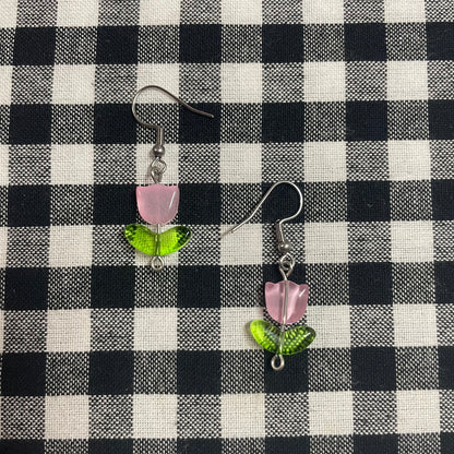 Pretty In Pink Tulip Earrings