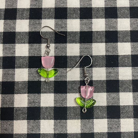 Pretty In Pink Tulip Earrings