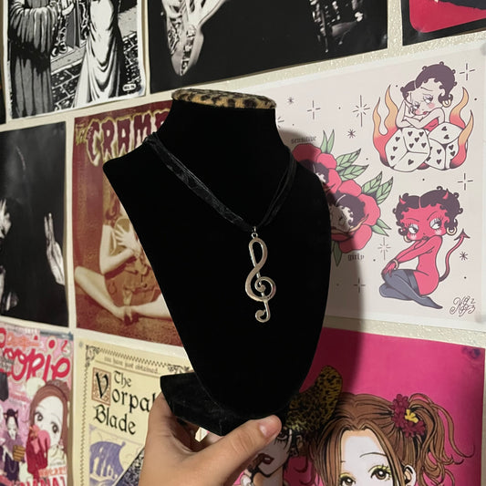 Treble Clef Lace Necklace