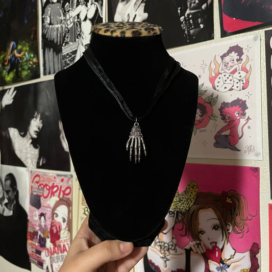 Skeleton Hand Lace Necklace