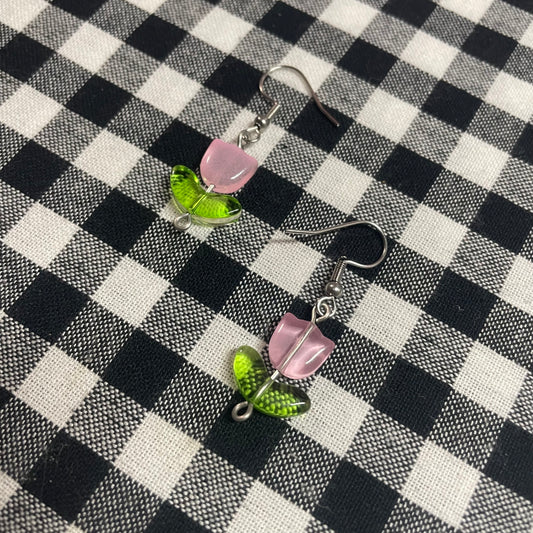 Pretty In Pink Tulip Earrings