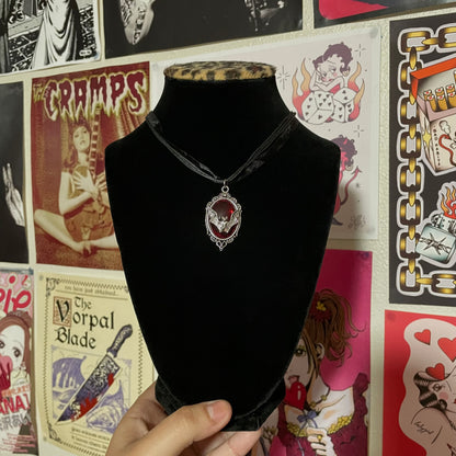 Red Bat Lace Necklace