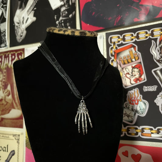 Skeleton Hand Lace Necklace