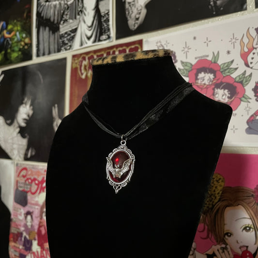 Red Bat Lace Necklace