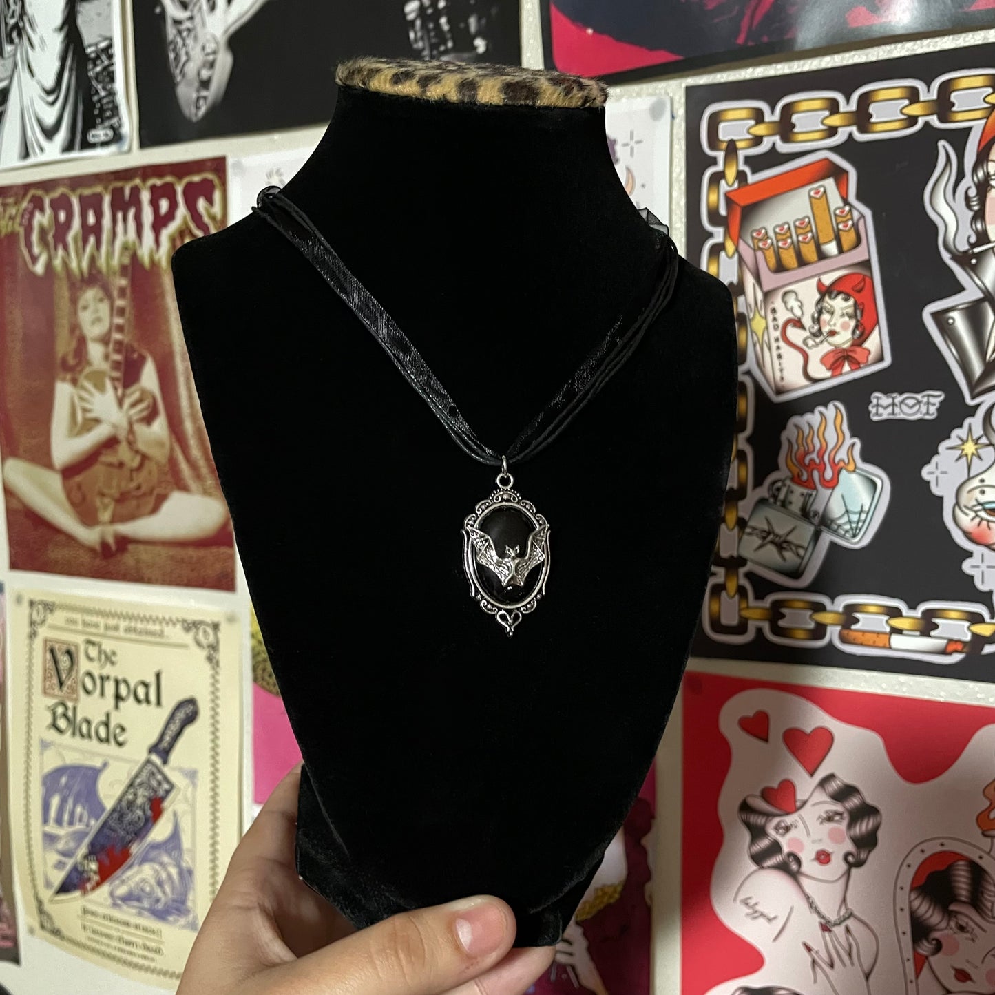 Black Bat Lace Necklace