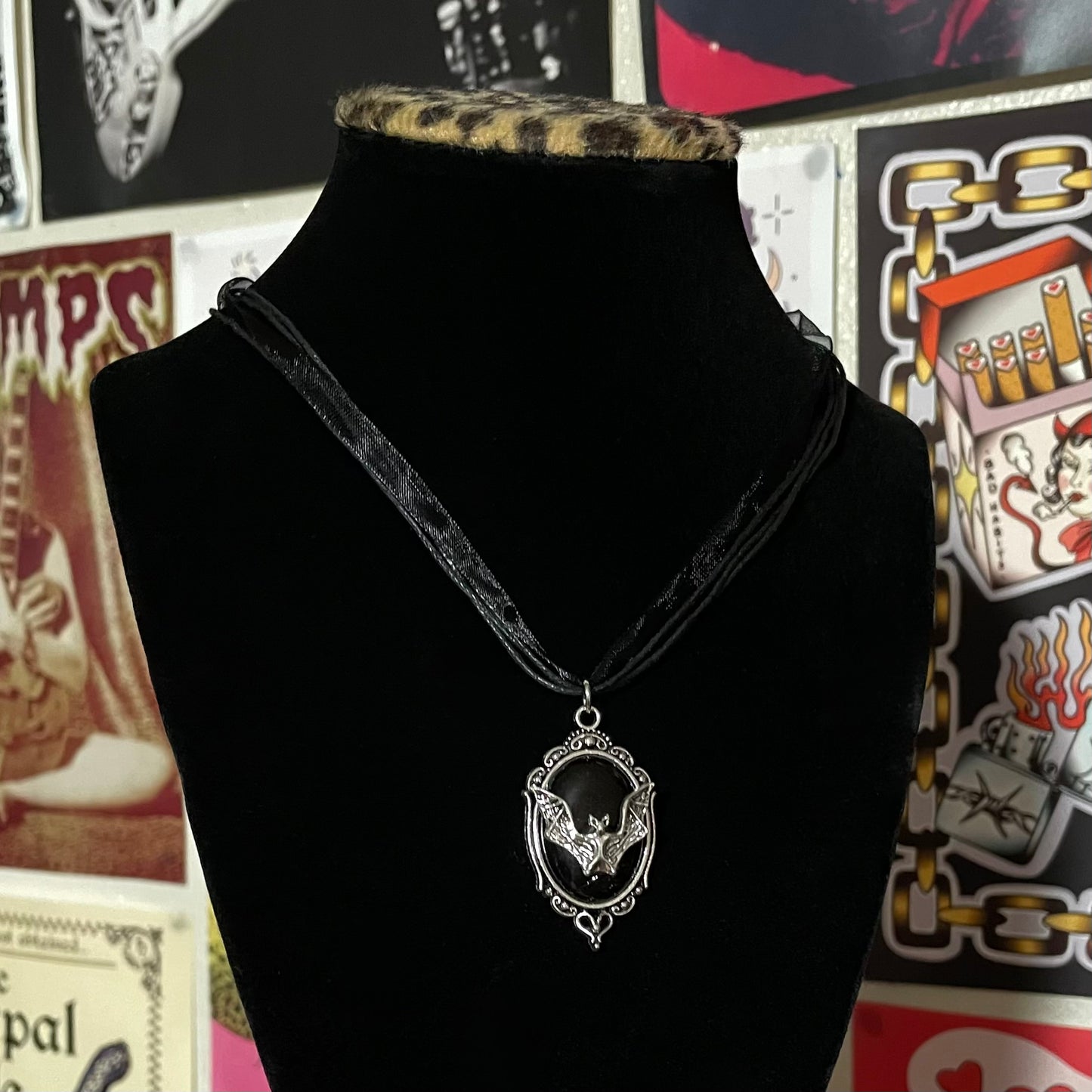 Black Bat Lace Necklace