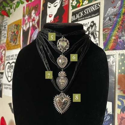 Sacred Heart Ribbon Necklaces