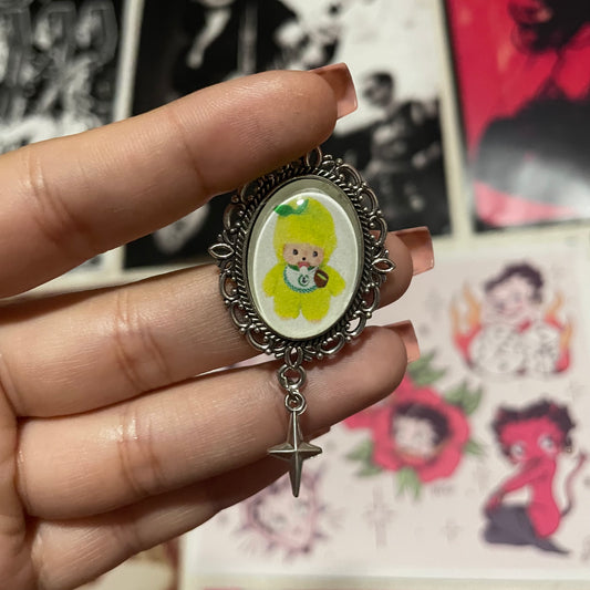 Matcha Monchichi Pendant Pin