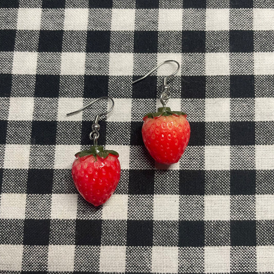 Little Red Strawberries Earrings