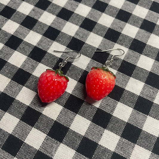 Little Red Strawberries Earrings