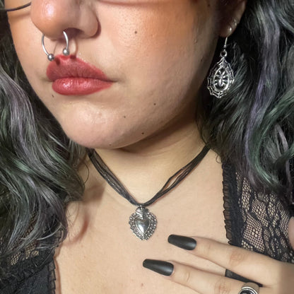 Sacred Heart Ribbon Necklaces