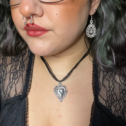 Sacred Heart Ribbon Necklaces
