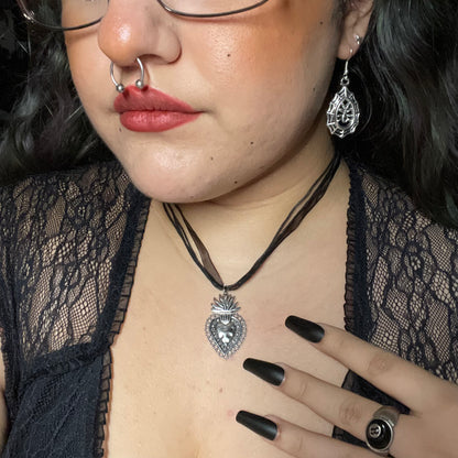 Sacred Heart Ribbon Necklaces