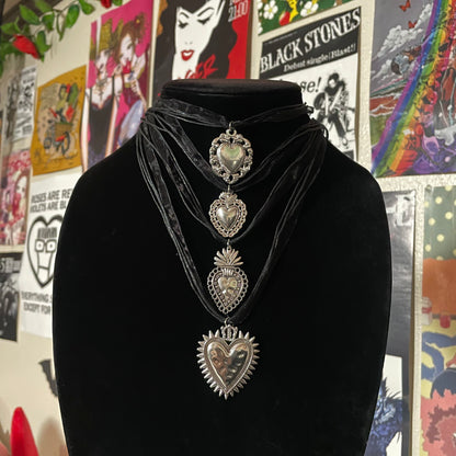 Sacred Heart Ribbon Necklaces