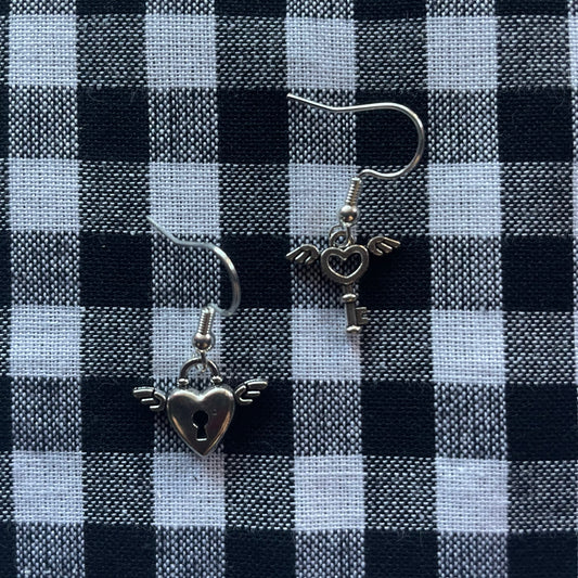 Lock and Key Earrings